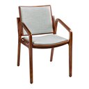 Ver imagem 1 de Cadeira para Mesa de Jantar Juliete 54cm Madeira Maciça com Braço | Linho Cinza - Sallar Home