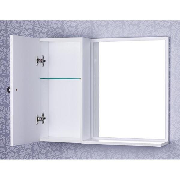 Armário Para Banheiro Com Espelho Cor Branco - 4
