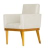 Poltrona Decorativa para Sala Bella Base Madeira Maciça Linho Divini Decor:bege - 1