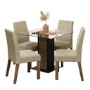 Ver imagem 2 de Conjunto Sala de Jantar Mesa Tampo de Vidro 4 Cadeiras Rustic/preto/imperial Ivy Madesa