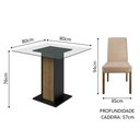 Ver imagem 3 de Conjunto Sala de Jantar Mesa Tampo de Vidro 4 Cadeiras Rustic/preto/imperial Ivy Madesa