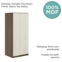Ver imagem 4 de Armario Aereo 1 Porta Mdf 30 Cm Kali 12201 Carvalho Toq Bianco Toq Nicioli