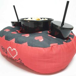 Kit Almofada Com Porta Pipoca 1 Balde + 2 Copos Amo Você APP3007 - 2