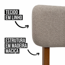 Ver imagem 3 de Kit 2 Cadeiras de Jantar Madeira Estofada Encosto Curvo em Linho:Linho Castor