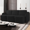 Ver imagem 2 de Sofá Cama Casal para Sala 276cm Polska K04 Veludo Preto - Mpozenato
