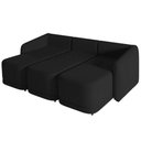 Ver imagem 6 de Sofá Cama Casal para Sala 276cm Polska K04 Veludo Preto - Mpozenato