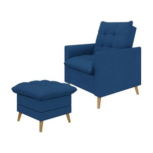 Poltrona Decorativa York C/ Puff em Veludojust Time
