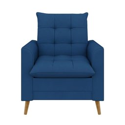 Poltrona Decorativa York C/ Puff em Veludo e Fibras de Silicone Just Time - 3