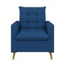 Poltrona Decorativa York C/ Puff em Veludo e Fibras de Silicone Just Time - 3