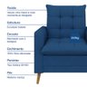 Poltrona Decorativa York C/ Puff em Veludo e Fibras de Silicone Just Time - 8