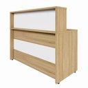 Ver imagem 6 de Balcão Atendimento 120 Cm Recepção Alto Escritório F5 Office Cor:macadâmia com Branco
