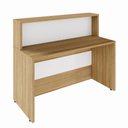 Ver imagem 3 de Balcão Atendimento 120 Cm Recepção Alto Escritório F5 Office Cor:macadâmia com Branco