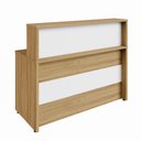 Ver imagem 2 de Balcão Atendimento 120 Cm Recepção Alto Escritório F5 Office Cor:macadâmia com Branco