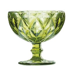 Jogo Taça Sobremesa 310ml Verde Diamante 6 Peças Class Home - 2