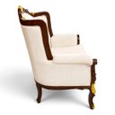 Ver imagem 5 de Poltrona Clássica Branco com Detalhes em Marrom e Dourado a: 108cm L: 92cm P: 62cm
