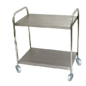 Carrinho Inox para Cozinha 2 Planos 2 Alças