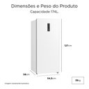 Ver imagem 5 de Freezer Vertical 174L Frost Free Inverter Bivolt Branco Midea MDRU255FFA013 - Bivolt