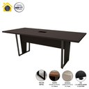 Ver imagem 3 de Mesa de Reunião Pés Metal 2m Preta Caixa de Tomadas F5