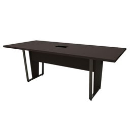 Mesa de Reunião Pés Metal 2m Preta Caixa de Tomadas F5  - 4