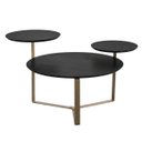 Ver imagem 3 de Conjunto Sala Mesa de Centro Lateral Chanfrada Orgânica Nero/dourado