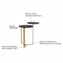 Ver imagem 6 de Conjunto Sala Mesa de Centro Lateral Chanfrada Orgânica Nero/dourado