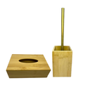 Ver imagem 2 de Kit para Lavabo Escova e Porta-lenços Ecológico Dourado Fineza