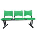 Ver imagem 3 de Longarina Cadeira 3 Lugares Iso Plástica Coluna Dupla Para Escritório Recepção Auditório Verde