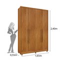Ver imagem 3 de Guarda Roupa Solteiro Dinamarca 04 portas com pés Tcil Móveis Cinamomo