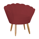 Ver imagem 3 de Kit Pétala Namoradeira e 2 Poltronas Decorativa Pés Palito Suede Vermelho Bordo - LM DECOR