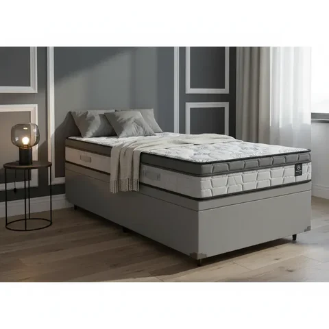 Cama Box Baú com Colchão Espuma D33 Pillow In Anjos Ortosleep Solteiro 88 Cm