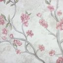 Ver imagem 1 de Papel de Parede Floral Rosa e Cinza com Cola Inclusa