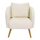 Ver imagem 6 de Poltrona Decorativa Dana Pés Palito Madeira Castanho Bouclé Off White - Nexta Casa