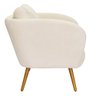 Poltrona Decorativa Dana Pés Palito Madeira Castanho Bouclé Off White - Nexta Casa - 7
