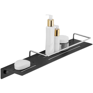 Porta Shampoo com Saboneteira Preto Organizador Box Banho