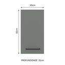 Ver imagem 3 de Armário de Cozinha Aéreo 35 cm 1 Porta Branco/Cinza Agata Madesa