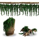 Ver imagem 3 de Kit 10 Suculentas Artificiais Pendente Folhagem Pendente 35 Cm