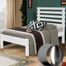 Cama Solteiro Madeira Maciça Com Colchão Branco Brena Shop JM - 2