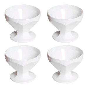 Conjunto de Taça de Sobremesa Caribe 150ml 4 Peças Branco em Polipropileno Linha Tropical VEM