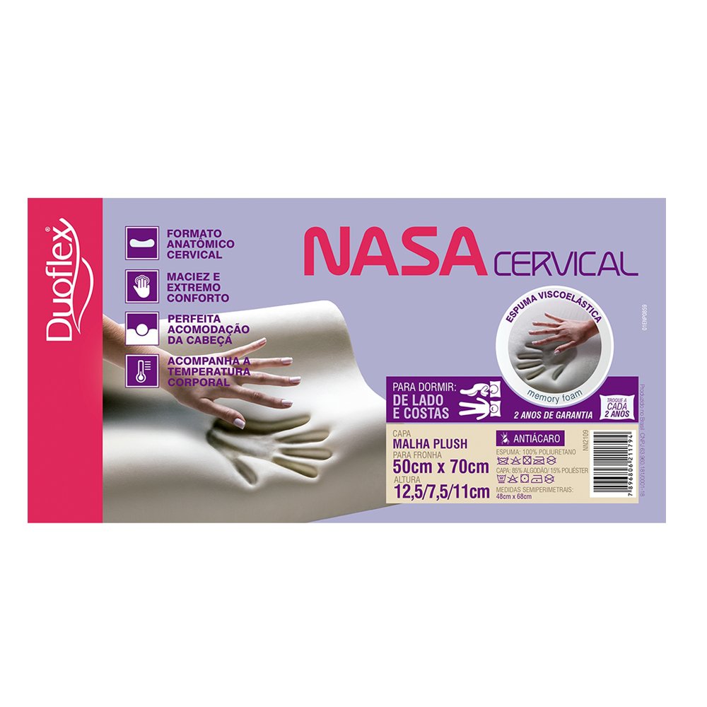 Travesseiro NASA Viscoelástico Cervical Duoflex - 2