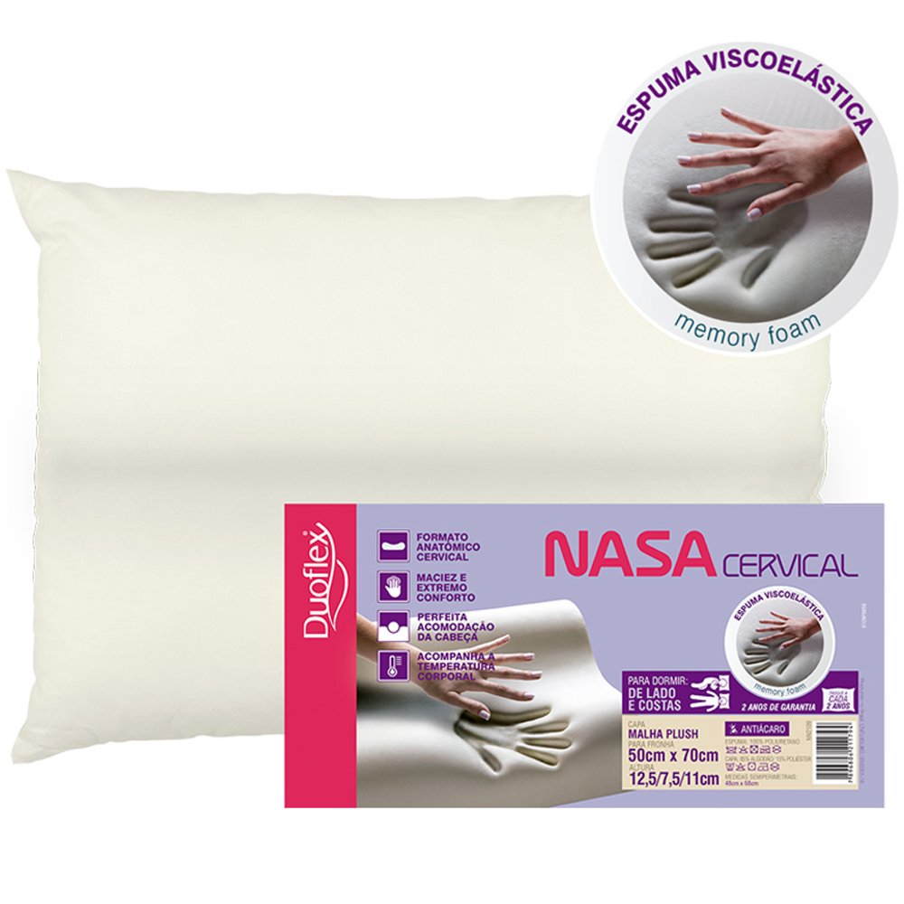 Travesseiro NASA Viscoelástico Cervical Duoflex - 1