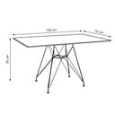 Ver imagem 2 de Mesa Eiffel Retangular 120x75 Tampo de Madeira Preto com Base de Ferro Cobre