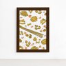Quadro Cozinha Tipos de Massa Farfalle Moldura Marrom 33x43 - 2