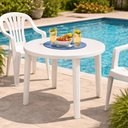 Ver imagem 2 de Mesa Plástica Tramontina 89x72cm Desmontável Branca Cassino Polipropileno