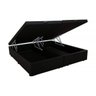 Base Box Baú Blindado Queen Bipartido Acolchoes Suede Preto 49x158x198 - 1