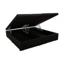 Ver imagem 1 de Base Box Baú Blindado Queen Bipartido Acolchoes Suede Preto 49x158x198