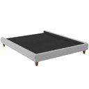 Ver imagem 1 de Cama Queen Base Box Pés Madeira 168 cm Otto Bouclé Cinza Claro - Nexta Casa