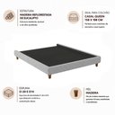 Ver imagem 4 de Cama Queen Base Box Pés Madeira 168 cm Otto Bouclé Cinza Claro - Nexta Casa
