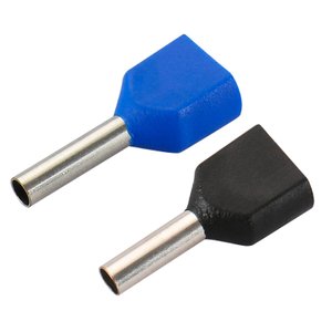 Kit 200pç Terminal Tubular Ilhós Duplos 1,5 / 2,5mm Elétrico
