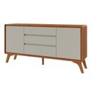 Ver imagem 2 de Cômoda 3 Gavetas 2 Portas 165cm MDF Serena Naturalle e Cinza