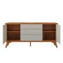 Ver imagem 4 de Cômoda 3 Gavetas 2 Portas 165cm MDF Serena Naturalle e Cinza